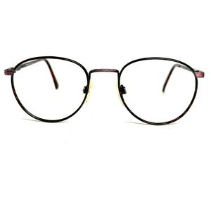 Tura MOD 959 VPR Eyeglasses Frames Burgundy Tortoise Round Metal Women 48-18-135